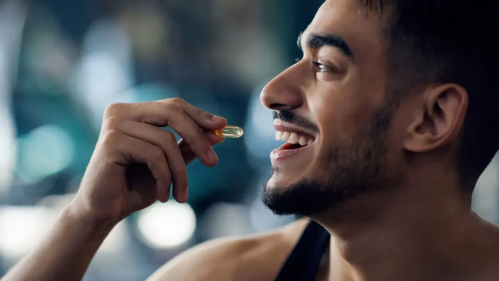 Man having supplement.
